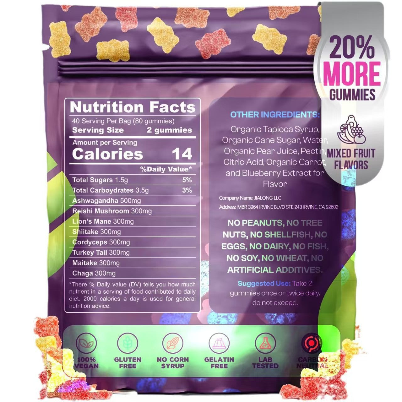 Mushroom + Ashwagandha Mind & Body Gummies